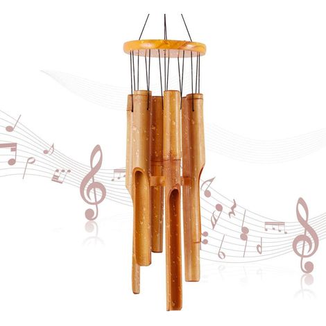Carillon à vent en bambou, Cadeaux commémoratifs, décoration jardin intérieur extérieur, terrasse, cour, 81 cm (1/5)