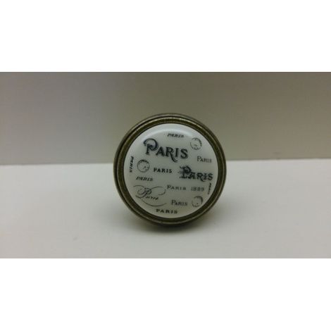 GIUSTI Pomolo pomolino porcellana per mobili PARIS antica firenze d.35xh.27 mm (1/4)