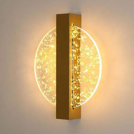 LED-Wandleuchte für den Innenbereich, 12 W, 1150 lm, moderne goldene Wandleuchte, Acryl-Wandleuchte für Schlafzimmer, Wohnzimmer, Treppenhaus, Flur, warmweißes Licht (3000 K) – Crezuo