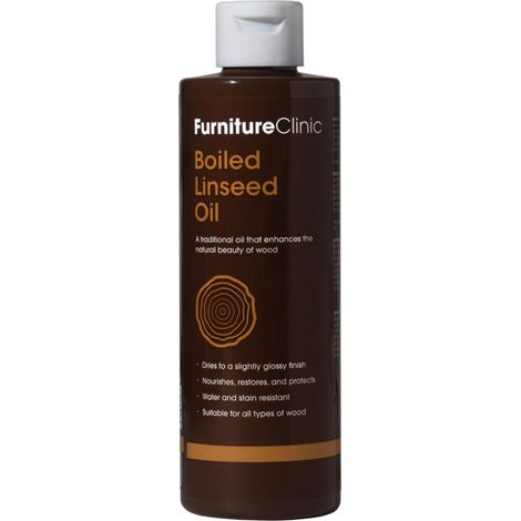 Huile de Lin Cuite pour Traitement Entretien du Bois - Protection en Intérieur/Extérieur sur Surfaces : Meubles, Mobilier Jardin, Plan de Travail, Pierre, Métal. Fini Brillant. 500 ml (1/5)