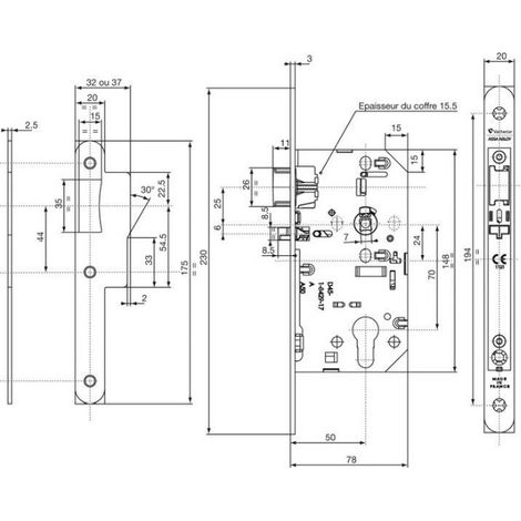 Vachette D457 cerradura embutida de acero inoxidable segura (1/2)