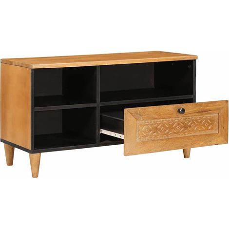 Maison Exclusive - Mobile TV con cassetto 80 x 33 x 46 cm Legno di mango massello