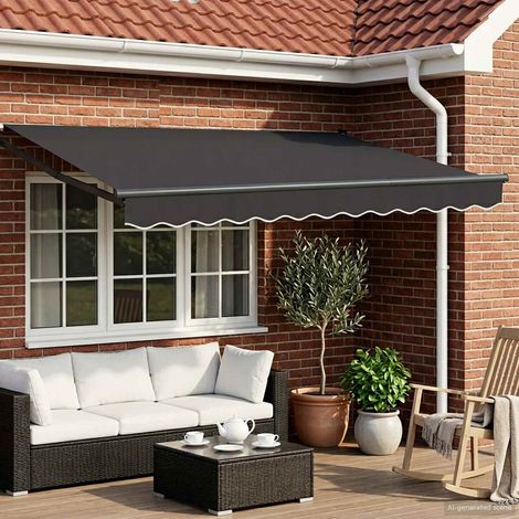 vidaXL  Electric Retractable Awning  Anthracite 3.5 x 2 m