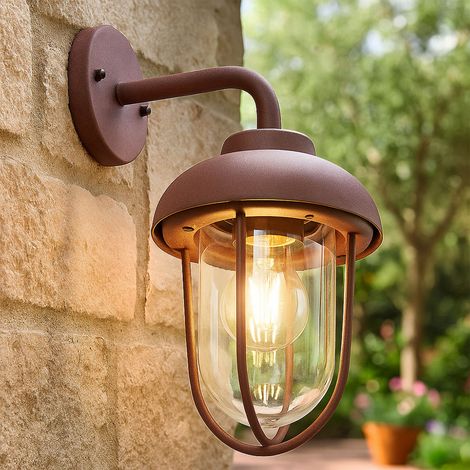 LED Außenleuchte Wandlampe Vintage Garten Lampe Laterne in rostfarben, Metall, 7W 806 lm warmweiß, BxH 16x33 cm, Terrasse