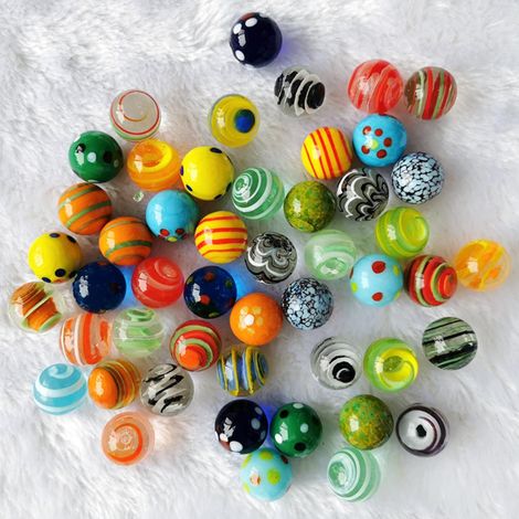 10 piezas de cuentas de vidrio ojo de gato de colores, cuentas de vidrio transparente hechas a mano, 16 mm, raras, envío de estilo aleatorio, adecuadas para decoración del hogar, bricolaje (1/5)