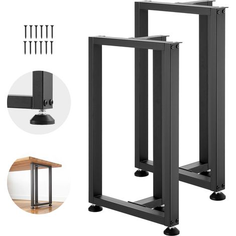 Mophorn Patas de mesa en forma de T de acero al carbono, capacidad de 1000 kg, 740 x 450 mm, juego de 2 patas cuadradas con kit de herrajes para muebles, escritorios, mesas de bar y bancos de trabajo