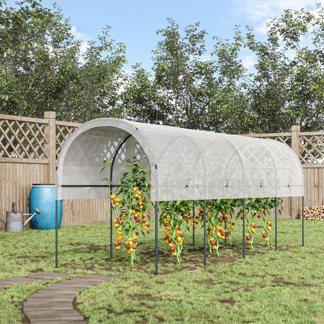 Serre de jardin serre à tomates 4 x 1.20 x 1.70 m 5 arceaux en acier - bâche en PE