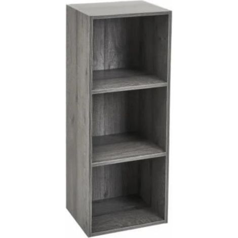 Meuble étagère coloris gris - Longueur 30 x Profondeur 24 x Hauteur 80 cm (1/3)