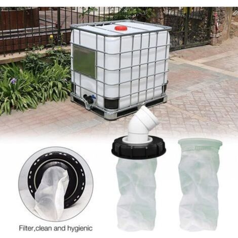 Filtre à robinet IBC 45°, filtre à eau à cartouche de 163 mm, lavable au robinet, convient aux réservoirs IBC DN 150. (1/4)