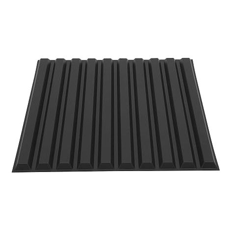 Lot de 12 panneaux muraux 3D autocollants en PVC - 50 x 50 cm - 3 m² - Noir (1/5)