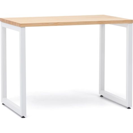 Mesa de Estudio iCub Strong 100x60x73cm Blanca en madera maciza de pino acabado natural estilo nórdico industrial Box Furniture (1/5)