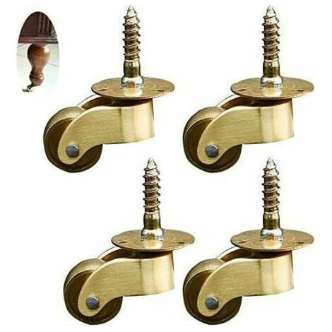 roulettes 4X roulettes pivotantes, roulettes pour Meubles en Laiton, roulettes de Transport, roulettes pivotantes, roulement Silencieux, pour Meubles, appareils & équipements, Petites Mini ro (1/5)