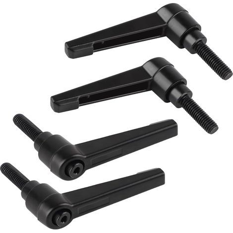 4 - Poignée De Serrage - Levier Réglable - Fixation Rapide M6 - Pour Machine-Outil Et Emballage - Noir Mat - M6x20mm (1/5)