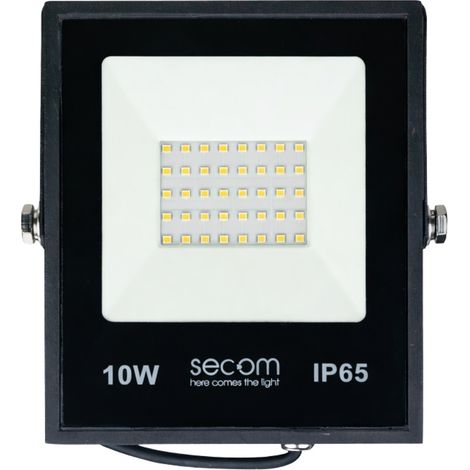 Proyector LED Tenko Plus 10W 1000lm IP65 10x3x12cm 5700K Negro 50000H SECOM