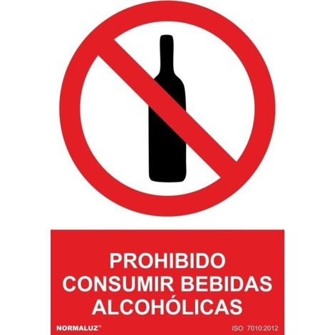 Señal Prohibido Consumir Bebidas Alcohólicas Con Tintas UV | ADHESIVOS DE VINILO - 150 x 200 mm