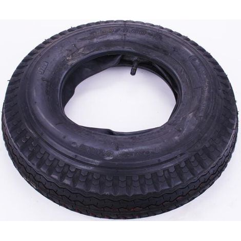 Neum谩tico y c谩mara 4.00-8 4 pliegues'v谩lvula recta V-47 UNIVERSAL 40084V47S (1/2)