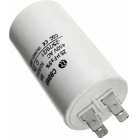 Pedrollo – 10F Condensateur 10µF 450V – Borne faston – Fréquence 50Hz – Haute performance pour applications industrielles - 450VL