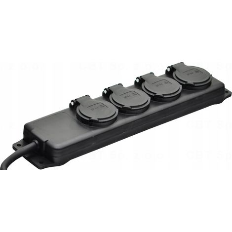 Distributore di prese multiple IP44 4 prese nere 2m H07RN-F 3G1.5 FR brennenstuhl (1/5)