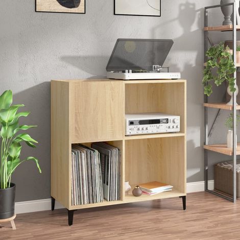 Maison Chic – Bibliothèque meuble de rangement chêne sonoma 84,5x38x89 cm – Bois d'ingénierie – Style industriel avec pieds en métal (1/5)