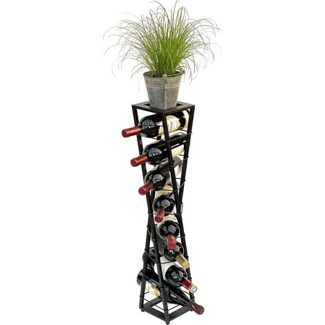 Dandibo – Casier à vin métal noir 80 cm – Rangement 8 bouteilles – Fabrication artisanale UE – Design élégant pour salon et cave à vin (1/5)