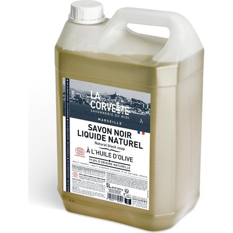 Savon Noir Liquide à l'Huile d'OLIVE - Nettoyant Multi-Usages - Dégraissant et Détachant - 5L - ECOCERT Ecodétergent (1/5)
