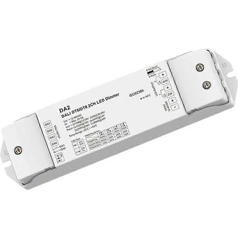 Variateur de tension constante DA2 (DT6/DT8) à 2 canaux, compatible DT6 ou DT8 (température de couleur : 10 A/canal) pour ruban LED (1/5)