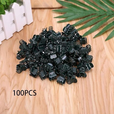 100-teiliges Set mit Pflanzenclips, Blumenclips, Orchideenclips, Pflanzenclips, Zubehör zur Unterstützung von Zimmer- und Gartenpflanzen (1/4)