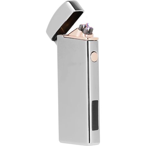 Briquet allume-cigare USB à bobine avec indicateur de puissance, briquet électrique USB (argenté) (1/5)