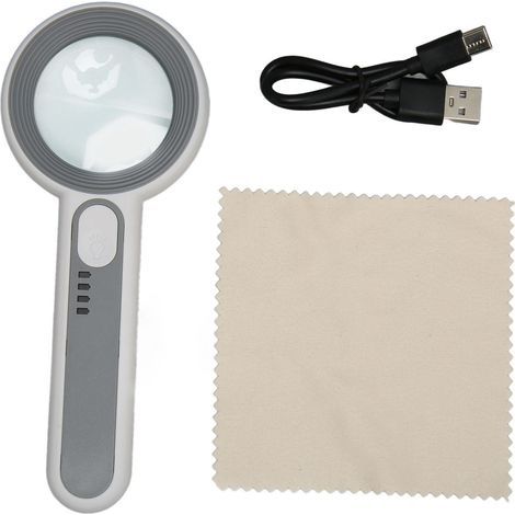 5-fache Handlupe mit wiederaufladbarer LED-Leuchte und Touch-Steuerung – Tragbare beleuchtete Lupe (1/5)