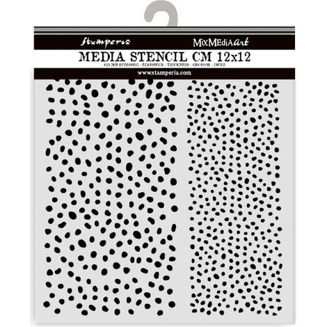 Thick Stencils for Scrapbooks, Albums, Cards, Bullet Journalling, Flexible Material, Easy to Clean, for Crafts and Gifting (Favourites Refresh, Dots Pattern) (1/2)
