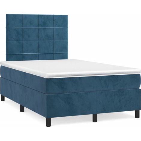 Sommier à lattes de lit avec matelas LED bleu foncé 120x190 (1/5)