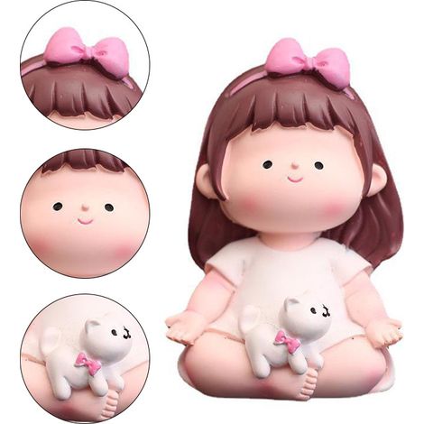 Yoga-Mädchen-Figur, Cartoon, hübsch, niedlich, modische Dekoration, Yoga-Pose-Mädchen-Ornament für Auto Typ C (1/5)