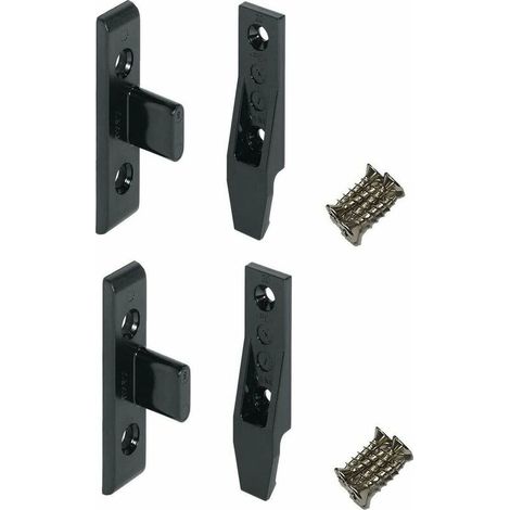 – Kit de ferrures d'assemblage 2x mâle + 2x femelle + 8 vis – Connecteurs charnière pour meubles – Pour bois dur et plaques – Utilisation universelle (1/2)