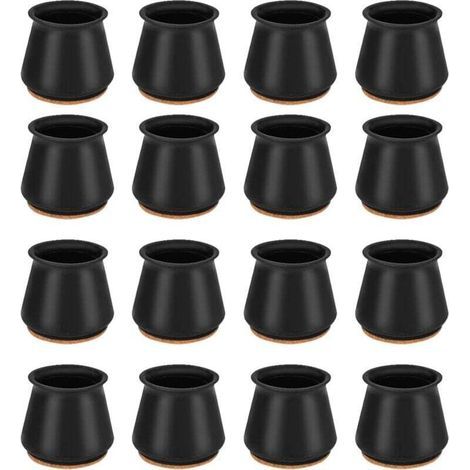 Ulisem Stuhlbeinschoner, 16 Stück Silikon-Stuhlbeinüberzüge, Stuhlbeinkappen, Büro- und Stuhlbeinschoner, Runde Stuhlbeinkappen für 25-30 mm runde Beine (1/4)