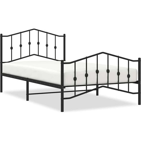 Maison Exclusive - Giroletto con Testiera e Pediera Metallo Nero 100x200 cm (1/5)