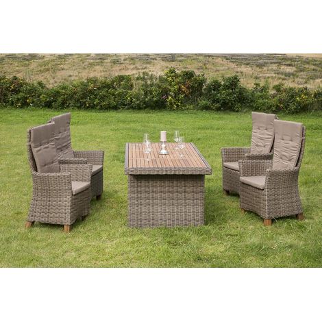 Toskana Set 9tlg 4 Hochlehner Kissen Tisch 185x90cm