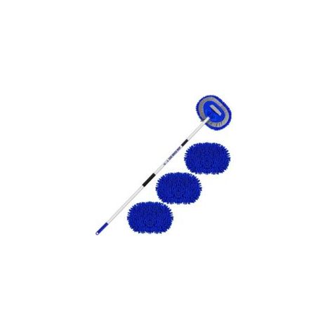 Cepillo para limpiar coches, mango telescópico, juego de cepillos de microfibra, 157 cm, 62 pulgadas, cepillo de limpieza para detalles de automóviles - Crezuo (1/4)