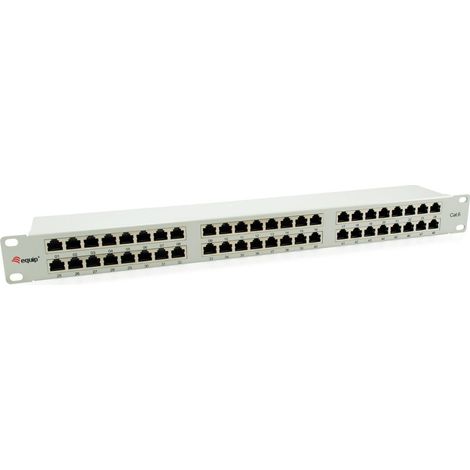 Equip Patchpanel 48x RJ45 Cat6 19` FTP 1HE ISOIEC hellgrau