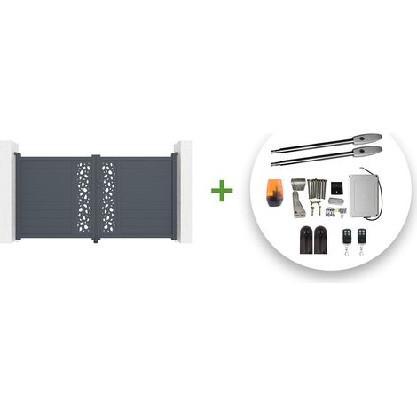 Portail battant électrique SUNNY 300x160cm gris + Motorisation TANKER B250 (1/5)