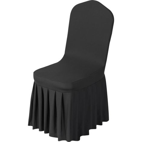 Pour Mariage et Banquet Décoration et Protection Lot de 30 Housses de Chaise Extensibles Noires Tissu Élastique 51x45x95 cm (1/5)