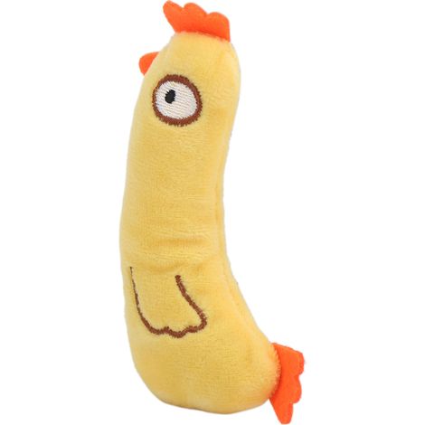 Plüsch-Kauspielzeug in Tierform für kleine Katzen, gefüllt mit Katzenminze, Beißring für Katzen, gelbes Huhn (1/5)