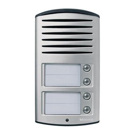 Pulsantiera Audio Linea 2000 Audio 2 Fili Alluminio 4 ( BTICINO cod. 342941 )