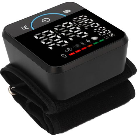 Blutdruckmessgerät für das Handgelenk, digitale LED-Anzeige, wiederaufladbar, automatische Blutdruckmessung, mit Speicherfunktion zur Aufzeichnung von 180 Messwerten. (1/4)