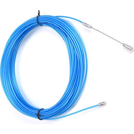 Câble en fil d'acier multifonctionnel, revêtu de plastique anti-oxydation, pour palan, levage et traction, couleur bleue (30 m / 98,4 pi) (1/5)