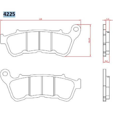 PASTILLAS DE FRENO BRENTA KH640 DE METAL SINTERIZADO (DORADO) HARLEY-DAVIDSON XL883/XL1200 '14-, DELANTERAS (FT 4225)