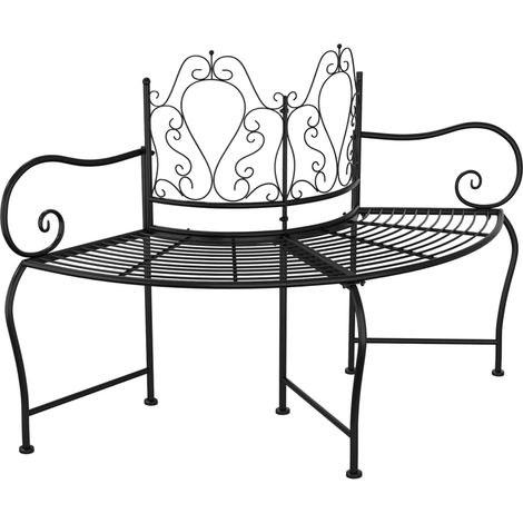Maison Exclusive - Panchina per Albero 150 cm Nera in Acciaio