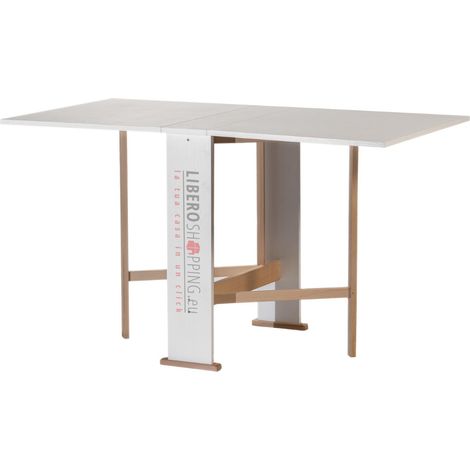 Tavolo da pranzo richiudibile in legno 136x74 cm SUSANNA Bianco (1/5)