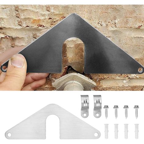 Support de fixation pour robinet adapté aux robinets d'intérieur et d'extérieur, anciens et nouveaux, avec flexibles triangulaires. (1/5)