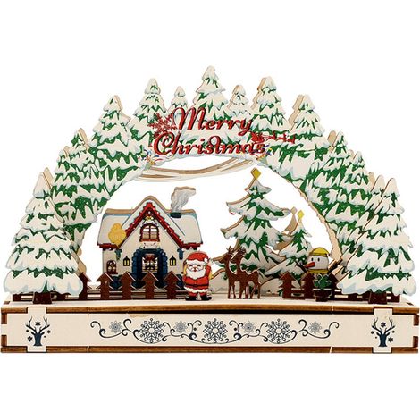 Weihnachtsdekoration aus Holz, exquisite handgefertigte Ornamente für das Fenster, Typ 2 (1/5)