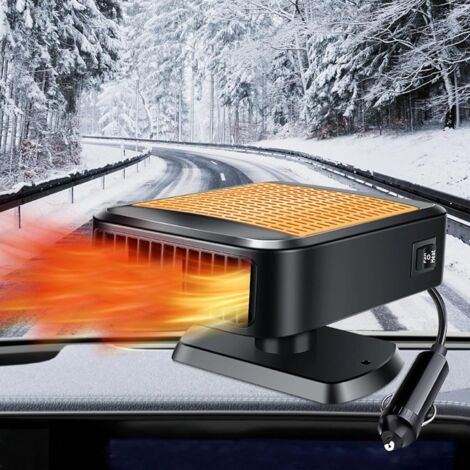 Chauffage de voiture 12 V 200 W 2 en 1 - Chauffage et refroidissement rapides avec rotation à 360 ° - Chauffage portable pour connexion à l'allume-cigare - Dégivreur de pare-brise pour (1/5)